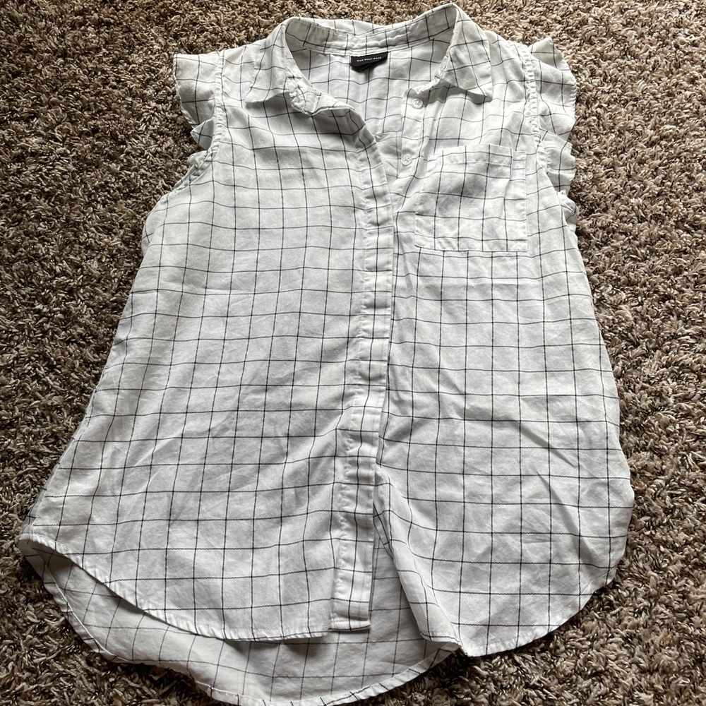 Cap Sleeve Button Up Dress Shirt